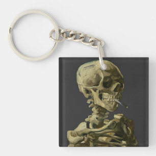 Skull with Cigarette by Van Gogh Keychain
