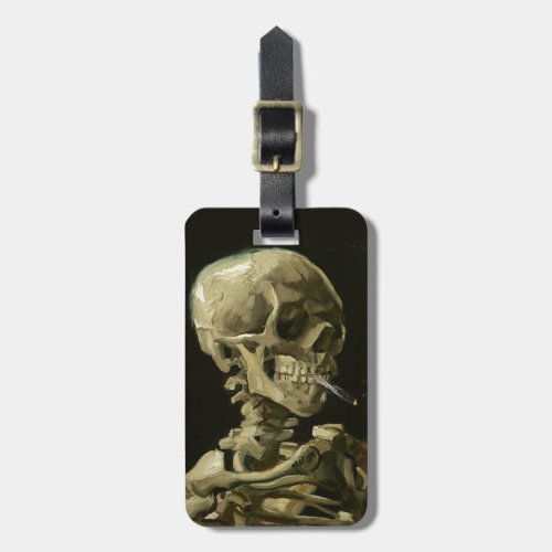 Skull with Cigarette by Van Gogh Luggage Tag