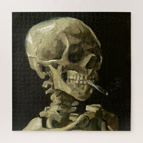 Skull with Cigarette by Van Gogh Painting Art Jigsaw Puzzle