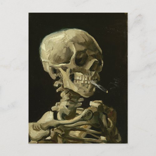 Skull with Cigarette by Van Gogh Postcard