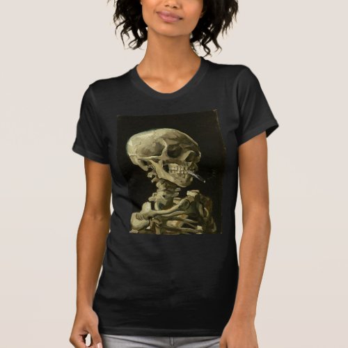 Skull with Cigarette by Van Gogh T_Shirt