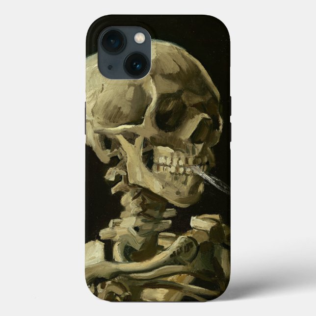Skull with Cigarette Van Gogh Case-Mate iPhone Case (Back)