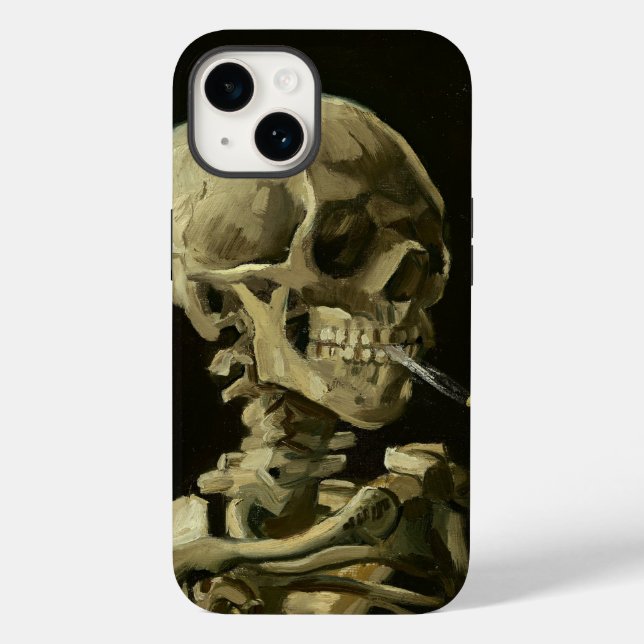 Skull with Cigarette Van Gogh Case-Mate iPhone Case (Back)