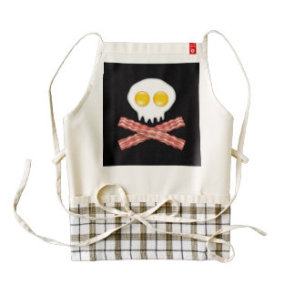 Skull With Crossed Bacon Skull Bacon Eggs Zazzle HEART Apron
