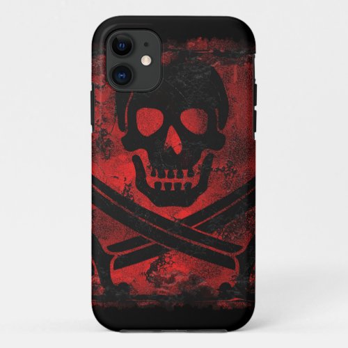 Skull with Crossed Swords Creepy Artwork iPhone 11 Case