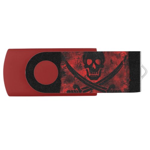 Skull with Crossed Swords Creepy Artwork Flash Drive