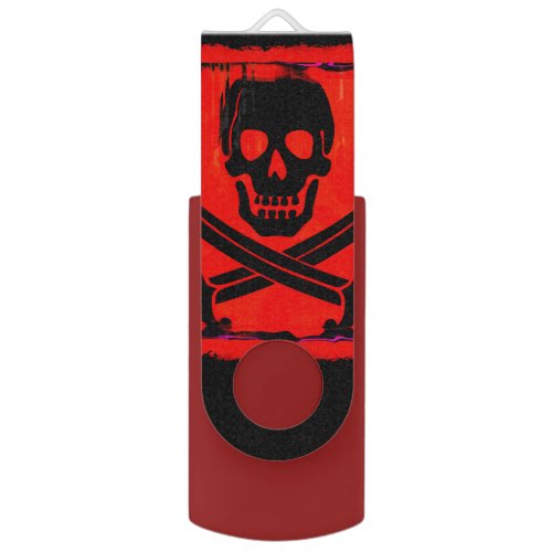 Skull with Crossed Swords Creepy Artwork USB Flash Drive