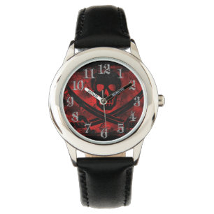 Skull with Crossed Swords Creepy Artwork Watch