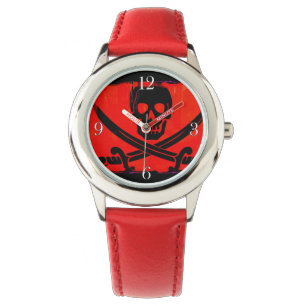 Skull with Crossed Swords Creepy Artwork Watch