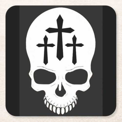 skull with crosses coasters