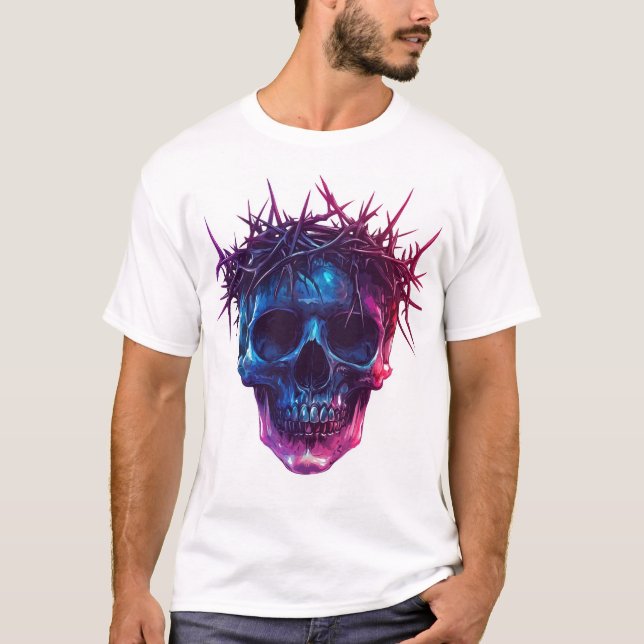 Skull with Crown of Thorns T-Shirt (Front)