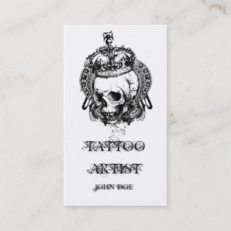 Skull With Crown Tattoo Artist Business Card