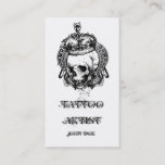 Skull With Crown Tattoo Artist Business Card at Zazzle
