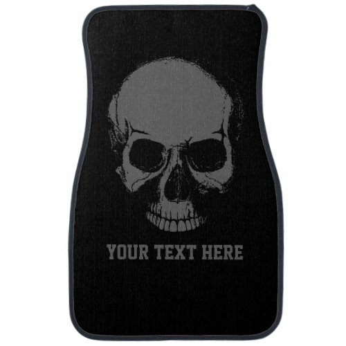 Skull with Custom Text _ GRAY Skeleton Personalize Car Floor Mat