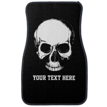 Skull With Custom Text - Skeleton Head Personalize Car Floor Mat by inkbrook at Zazzle