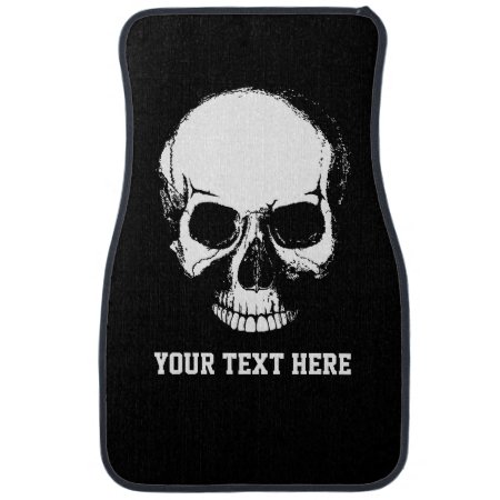 Skull With Custom Text - Skeleton Head Personalize Car Floor Mat