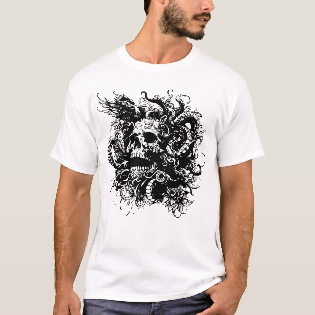 Skull with dragons T-Shirt (Front)