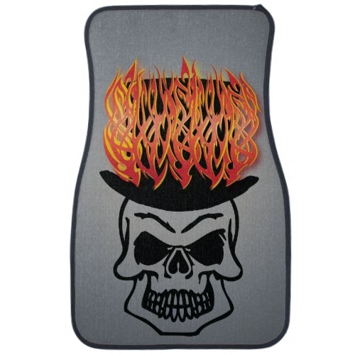 Skull With Flaming Hat Truck and Car Mat