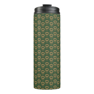 Skull with Flower Wreath Thermal Tumbler