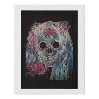 Skull with Flowers Canvas
