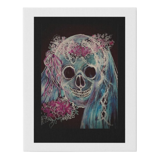 Skull with Flowers Canvas (Front)