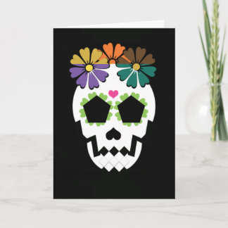 Skull With Flowers Card