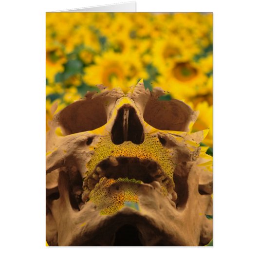 Skull with Flowers Cards (Front)