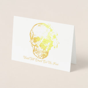 Skull with flowers Golden Foil Wedding Invitations