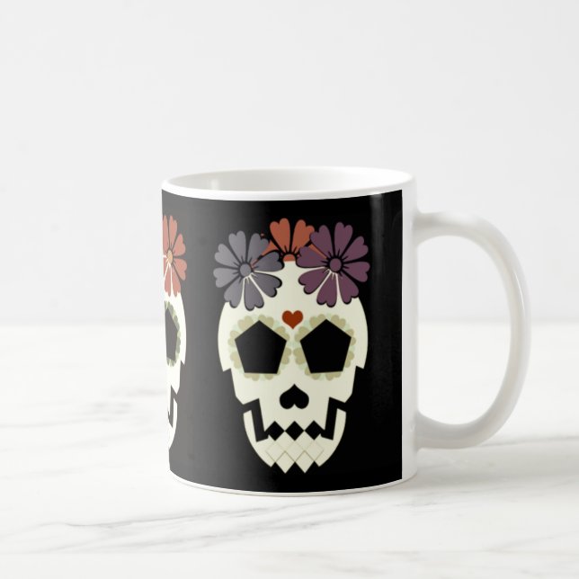 Skull With Flowers Mug (Right)