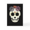 Skull With Flowers Sepia Greeting Card
