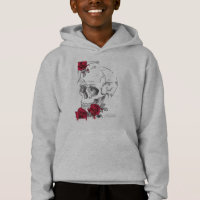 Skull With Flowers - Urban Japanese Style Design Hoodie