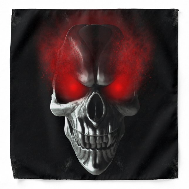 Skull with glowing red eyes bandana (Front)