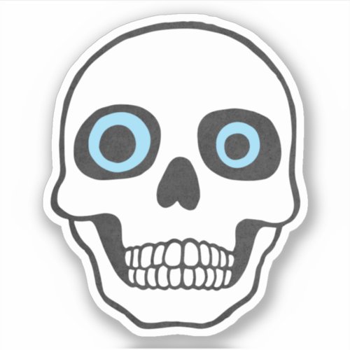 Skull with googly eyes vinyl decal