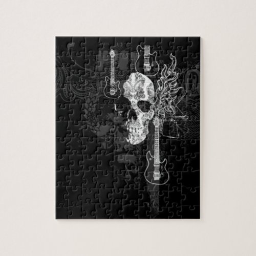 Skull With Guitars Jigsaw Puzzle