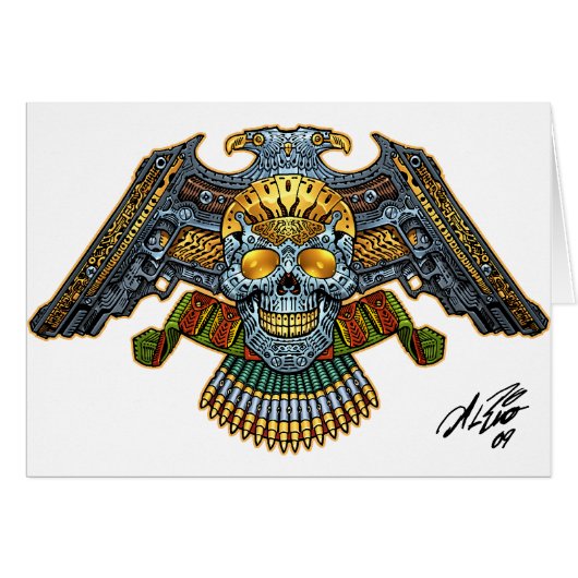Skull with Guns and Bullets by Al Rio (Front Horizontal)