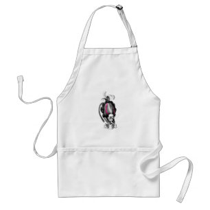 Skull with Hair Adult Apron