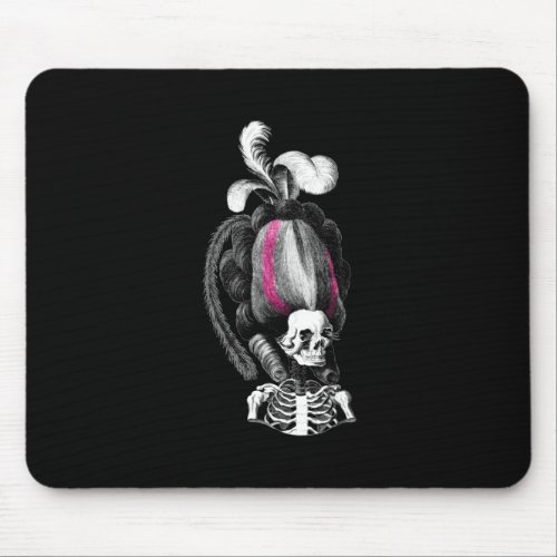 Skull with Hair Mouse Pad