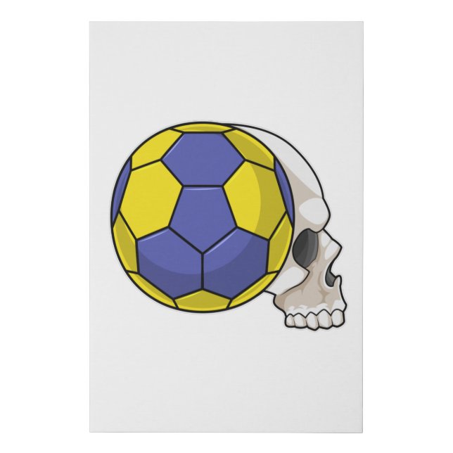 Skull with Handball Sports Faux Canvas Print (Front)