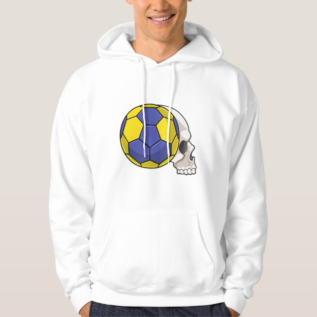 Skull with Handball Sports Hoodie (Front)