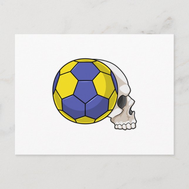 Skull with Handball Sports Postcard (Front)