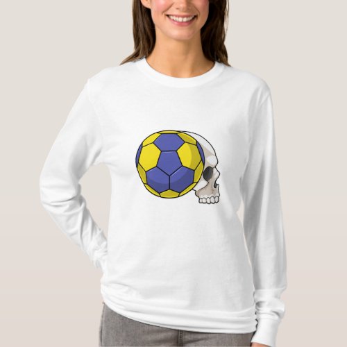 Skull with Handball Sports T_Shirt