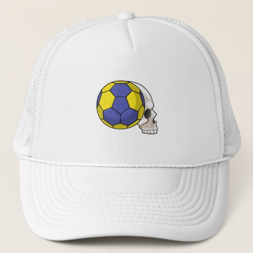 Skull with Handball Sports Trucker Hat