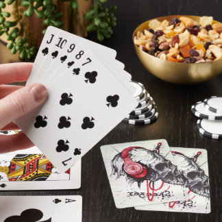 Skull with Headphones Design Poker Cards
