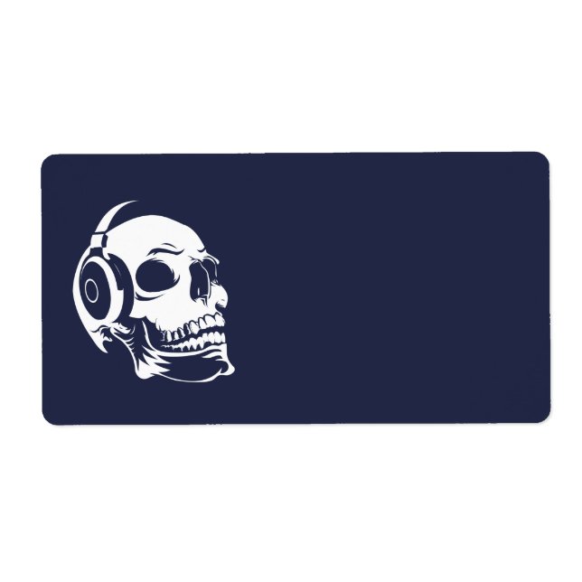 Skull with headphones label (Front)