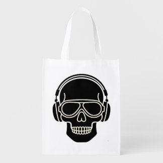 Skull with Headphones Reusable Grocery Bag – Edgy 