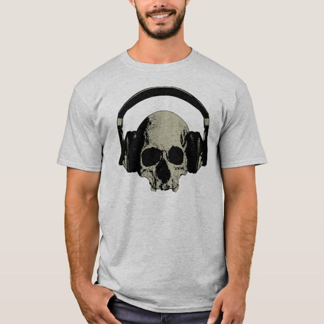skull with headphones T-Shirt (Front)