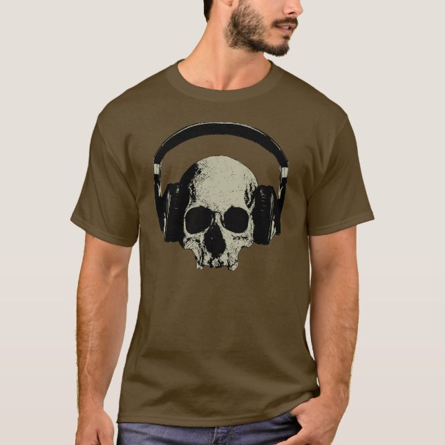 skull with headphones T-Shirt (Front)
