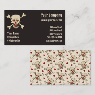 Skull with Hearts Business Card