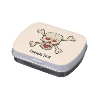 Skull with Hearts Candy Tin