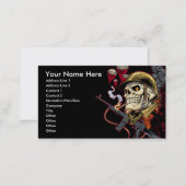 Skull with Helmet, Airplanes and Bombs Business Card (Front/Back)